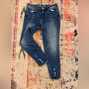 kancan womens jeans - size 13/30 distressed bottoms